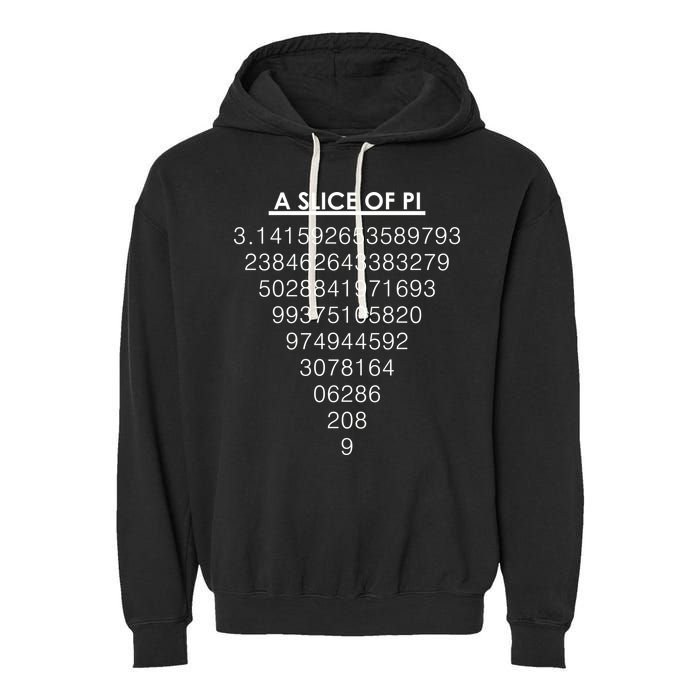 A Slice of Pi Pie Funny Pi Day Math Geek Logo Garment-Dyed Fleece Hoodie