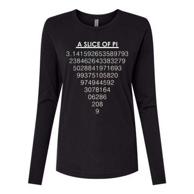 A Slice of Pi Pie Funny Pi Day Math Geek Logo Womens Cotton Relaxed Long Sleeve T-Shirt