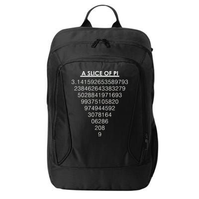 A Slice of Pi Pie Funny Pi Day Math Geek Logo City Backpack