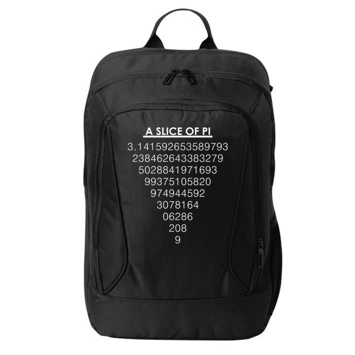 A Slice of Pi Pie Funny Pi Day Math Geek Logo City Backpack