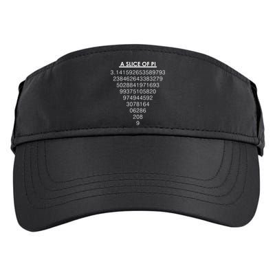 A Slice of Pi Pie Funny Pi Day Math Geek Logo Adult Drive Performance Visor