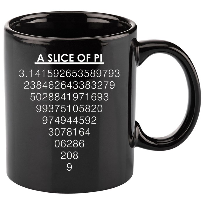 A Slice of Pi Pie Funny Pi Day Math Geek Logo 11oz C Handle Ceramic Mug