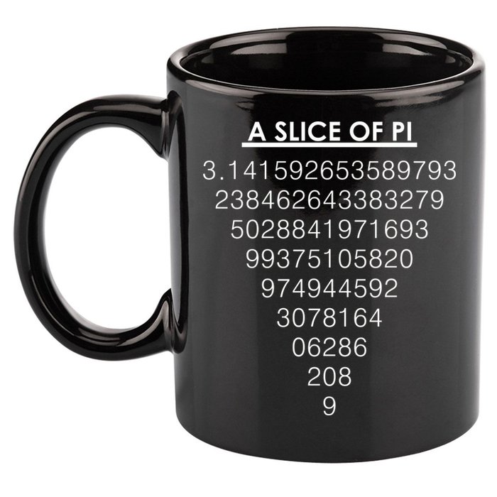 A Slice of Pi Pie Funny Pi Day Math Geek Logo 11oz C Handle Ceramic Mug