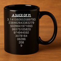 A Slice of Pi Pie Funny Pi Day Math Geek Logo 11oz C Handle Ceramic Mug
