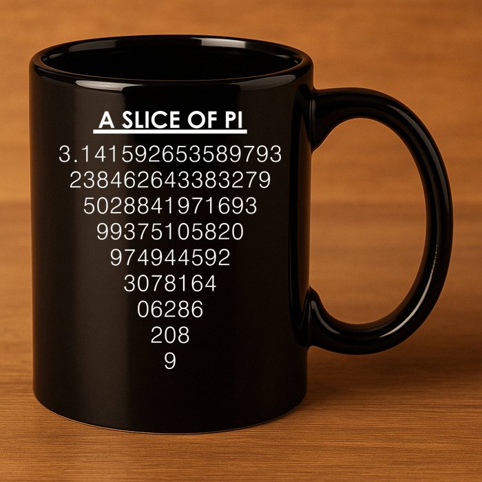 A Slice of Pi Pie Funny Pi Day Math Geek Logo 11oz C Handle Ceramic Mug