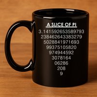 A Slice of Pi Pie Funny Pi Day Math Geek Logo 11oz C Handle Ceramic Mug