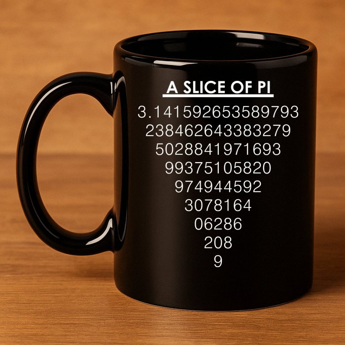 A Slice of Pi Pie Funny Pi Day Math Geek Logo 11oz C Handle Ceramic Mug
