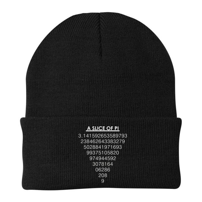 A Slice of Pi Pie Funny Pi Day Math Geek Logo Knit Cap Winter Beanie