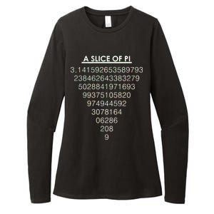 A Slice of Pi Pie Funny Pi Day Math Geek Logo Womens CVC Long Sleeve Shirt