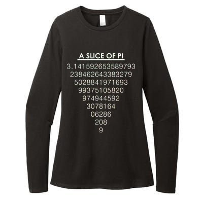 A Slice of Pi Pie Funny Pi Day Math Geek Logo Womens CVC Long Sleeve Shirt