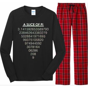 A Slice of Pi Pie Funny Pi Day Math Geek Logo Long Sleeve Pajama Set