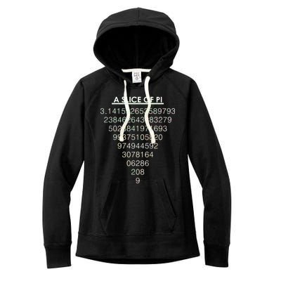 A Slice of Pi Pie Funny Pi Day Math Geek Logo Women's Fleece Hoodie