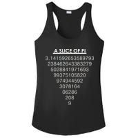 A Slice of Pi Pie Funny Pi Day Math Geek Logo Ladies PosiCharge Competitor Racerback Tank