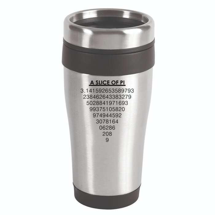 A Slice of Pi Pie Funny Pi Day Math Geek Logo 16oz Travel Tumbler