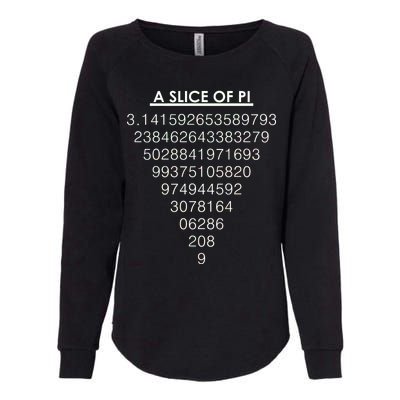 A Slice of Pi Pie Funny Pi Day Math Geek Logo Womens California Wash Sweatshirt