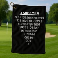 A Slice of Pi Pie Funny Pi Day Math Geek Logo Golf Towel