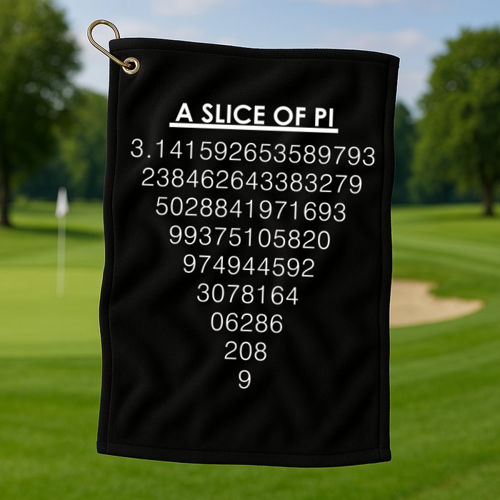 A Slice of Pi Pie Funny Pi Day Math Geek Logo Golf Towel