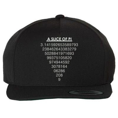 A Slice of Pi Pie Funny Pi Day Math Geek Logo Wool Snapback Cap