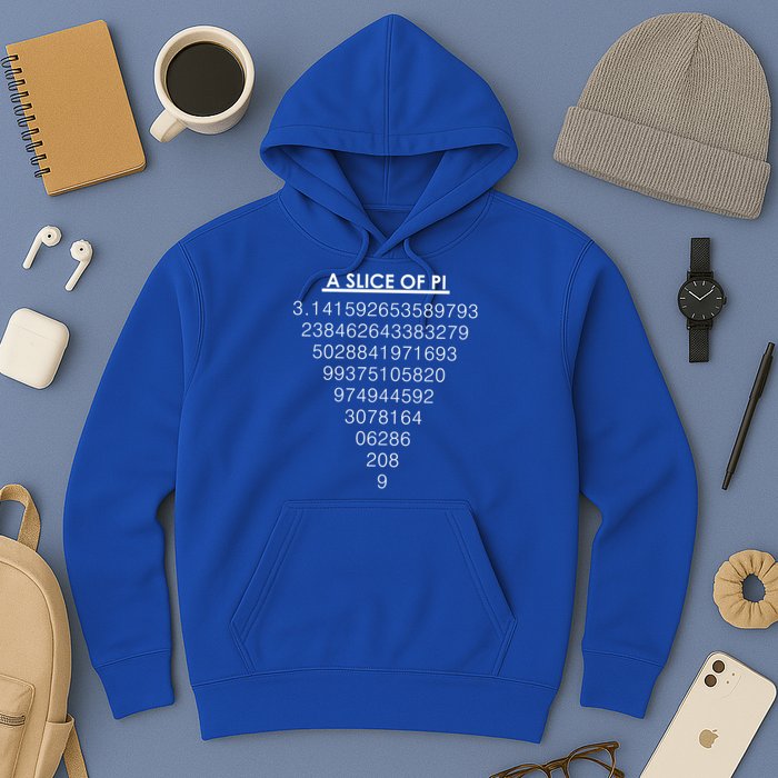 A Slice of Pi Pie Funny Pi Day Math Geek Logo Hoodie