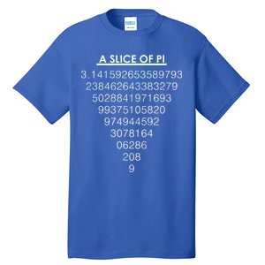 A Slice of Pi Pie Funny Pi Day Math Geek Logo Tall T-Shirt