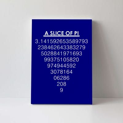 A Slice of Pi Pie Funny Pi Day Math Geek Logo Canvas