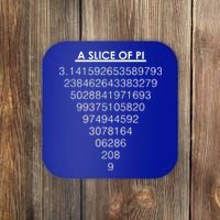 A Slice of Pi Pie Funny Pi Day Math Geek Logo Coaster