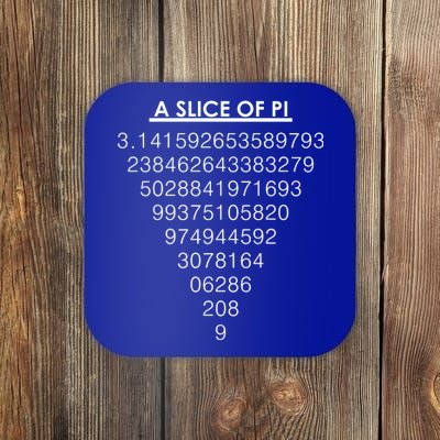 A Slice of Pi Pie Funny Pi Day Math Geek Logo Coaster