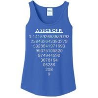 A Slice of Pi Pie Funny Pi Day Math Geek Logo Ladies Essential Tank