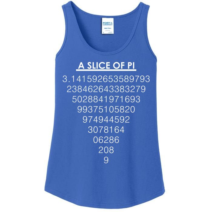 A Slice of Pi Pie Funny Pi Day Math Geek Logo Ladies Essential Tank