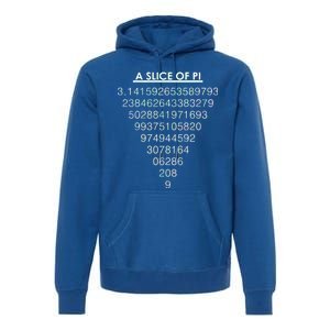 A Slice of Pi Pie Funny Pi Day Math Geek Logo Premium Hoodie