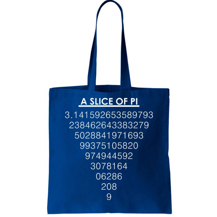 A Slice of Pi Pie Funny Pi Day Math Geek Logo Tote Bag