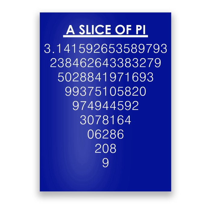 A Slice of Pi Pie Funny Pi Day Math Geek Logo Poster