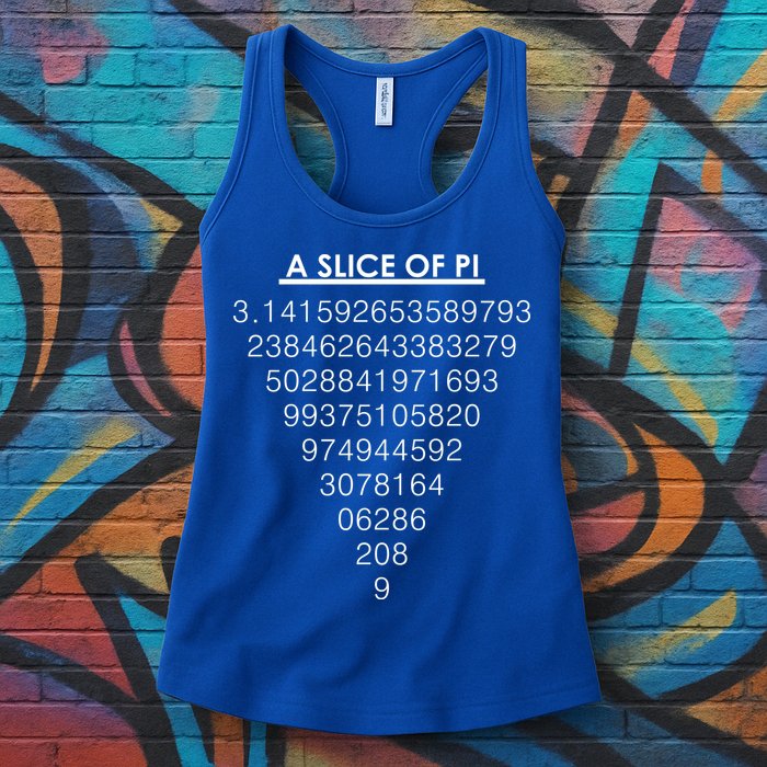A Slice of Pi Pie Funny Pi Day Math Geek Logo Womens Tank Top