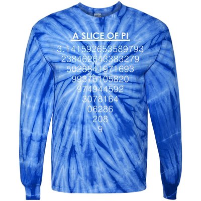 A Slice of Pi Pie Funny Pi Day Math Geek Logo Tie-Dye Long Sleeve Shirt