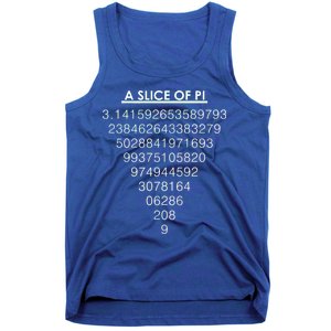 A Slice of Pi Pie Funny Pi Day Math Geek Logo Tank Top