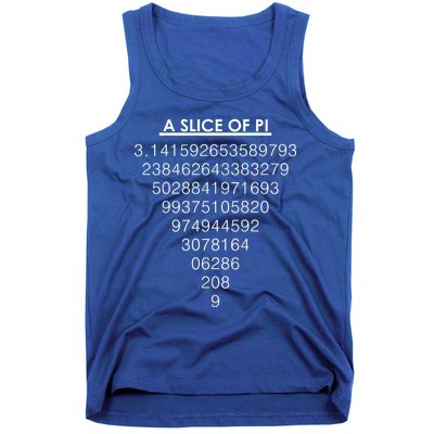 A Slice of Pi Pie Funny Pi Day Math Geek Logo Tank Top