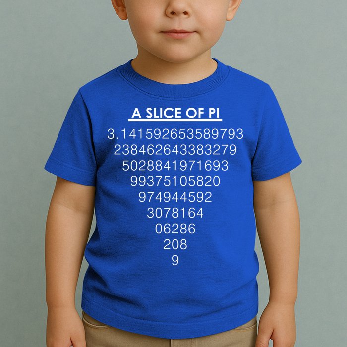 A Slice of Pi Pie Funny Pi Day Math Geek Logo Toddler T-Shirt