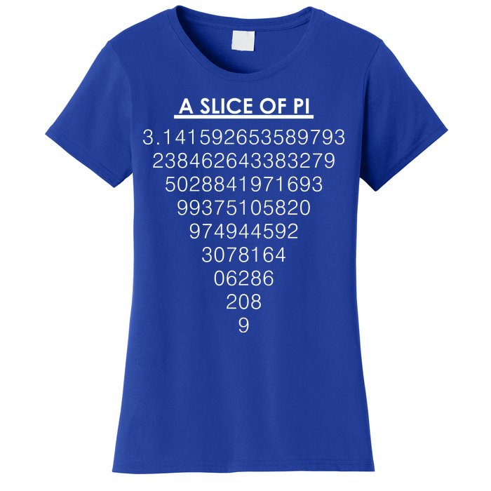 A Slice of Pi Pie Funny Pi Day Math Geek Logo Women's T-Shirt