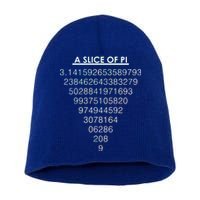 A Slice of Pi Pie Funny Pi Day Math Geek Logo Short Acrylic Beanie