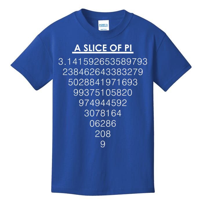 A Slice of Pi Pie Funny Pi Day Math Geek Logo Kids T-Shirt