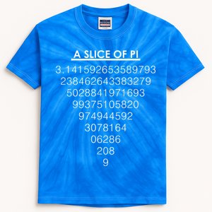 A Slice of Pi Pie Funny Pi Day Math Geek Logo Kids Tie-Dye T-Shirt