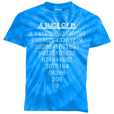 A Slice of Pi Pie Funny Pi Day Math Geek Logo Kids Tie-Dye T-Shirt