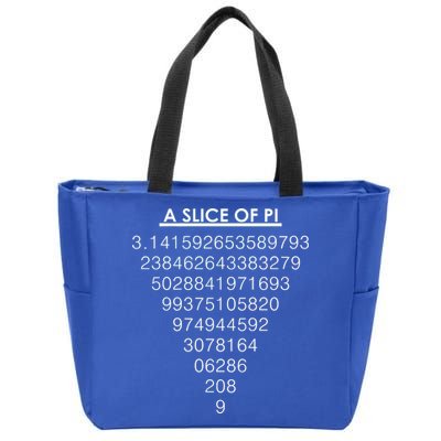 A Slice of Pi Pie Funny Pi Day Math Geek Logo Zip Tote Bag