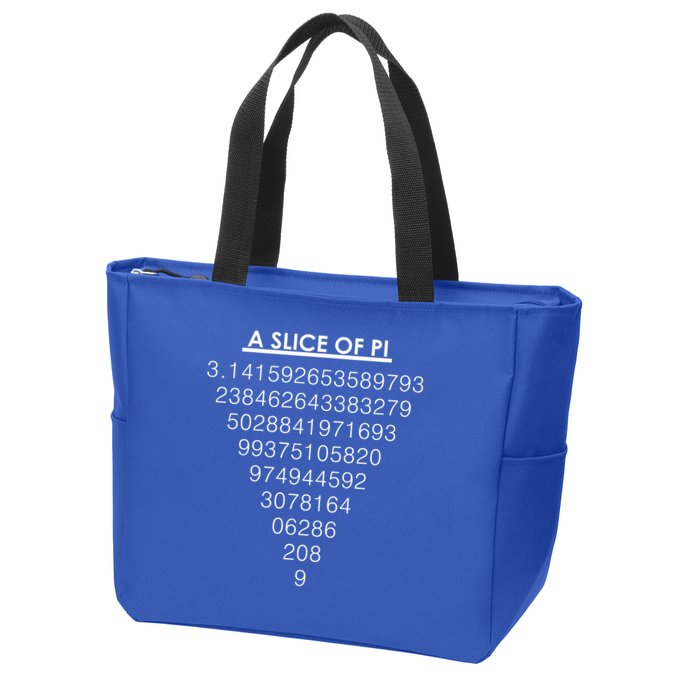 A Slice of Pi Pie Funny Pi Day Math Geek Logo Zip Tote Bag