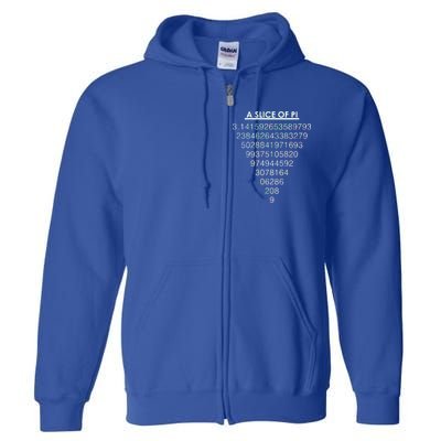 A Slice of Pi Pie Funny Pi Day Math Geek Logo Full Zip Hoodie