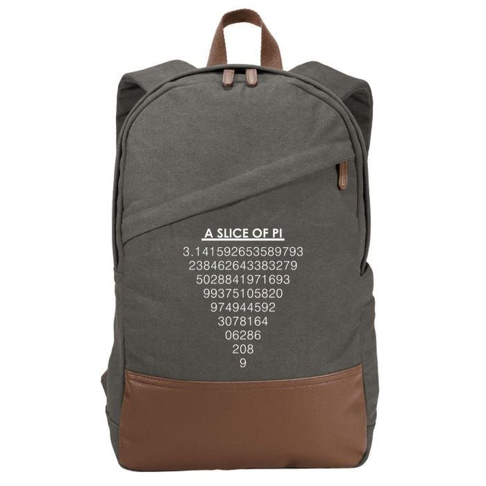 A Slice of Pi Pie Funny Pi Day Math Geek Logo Cotton Canvas Backpack
