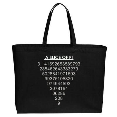 A Slice of Pi Pie Funny Pi Day Math Geek Logo Cotton Canvas Jumbo Tote