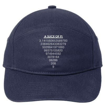 A Slice of Pi Pie Funny Pi Day Math Geek Logo 7-Panel Snapback Hat