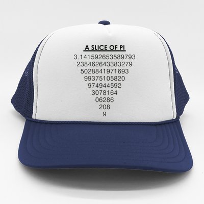 A Slice of Pi Pie Funny Pi Day Math Geek Logo Trucker Hat