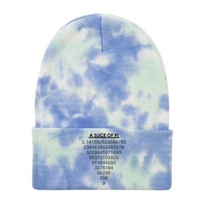 A Slice of Pi Pie Funny Pi Day Math Geek Logo Tie Dye 12in Knit Beanie